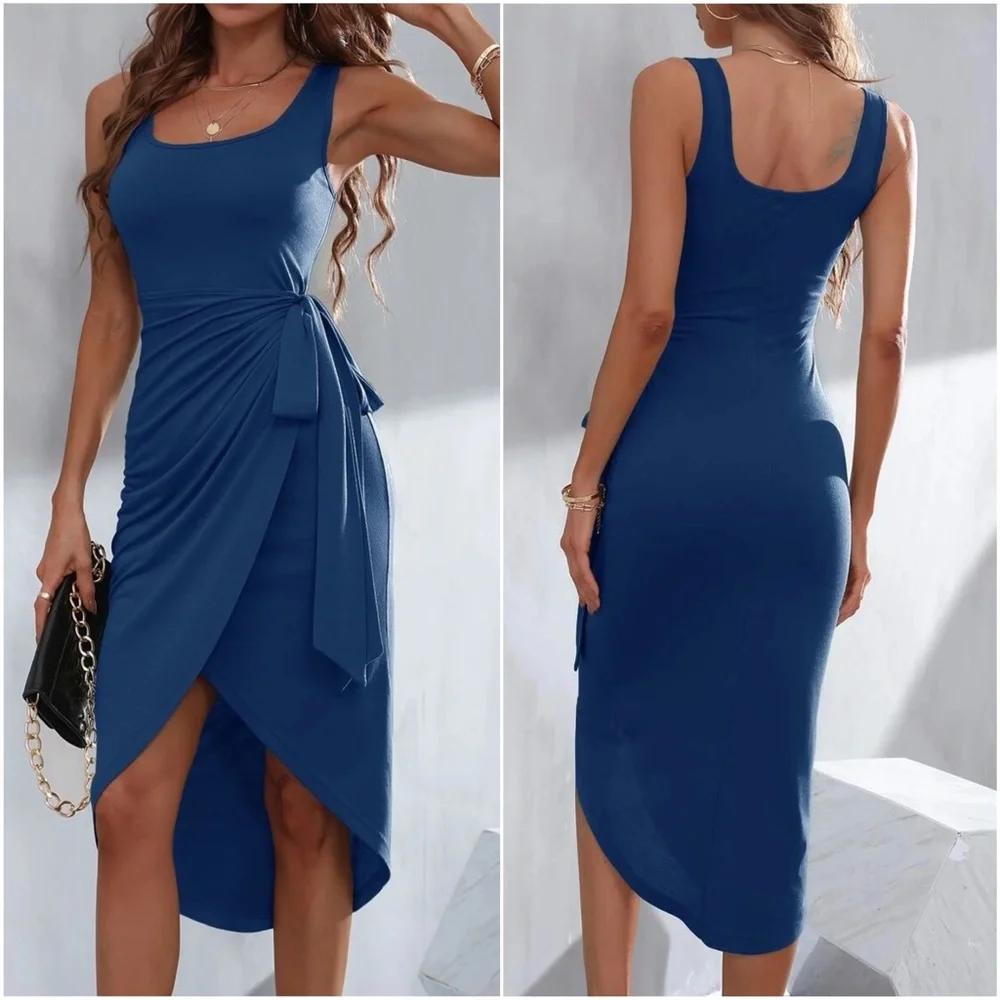 Side Tie Tank High Low Dress - Picture 7 of 11